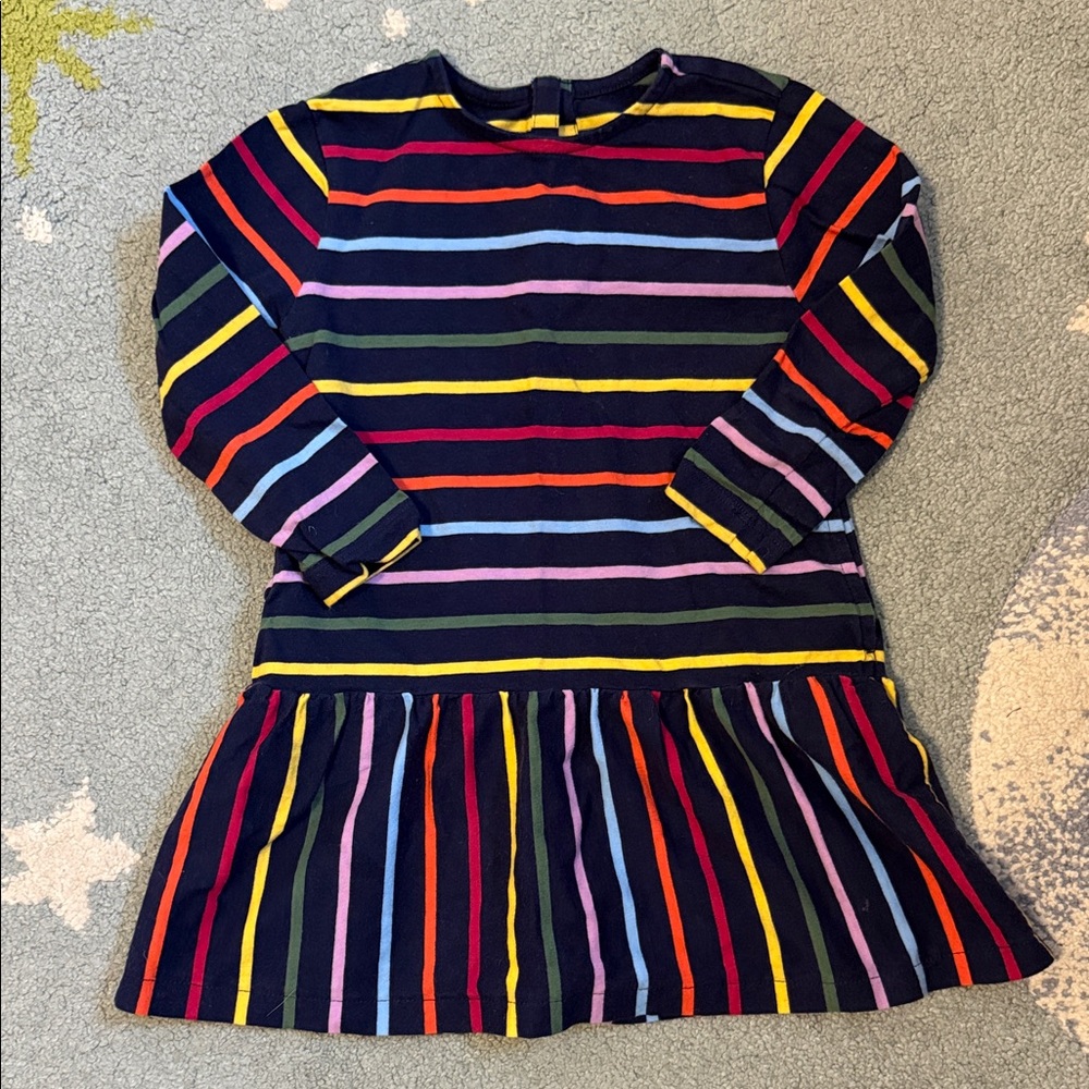 Primary Multicolor Striped Kids Dress